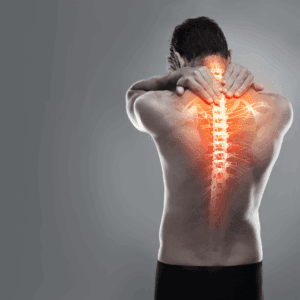 back pain visualisation on man